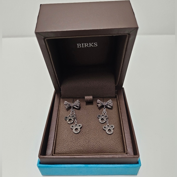 🇨🇦 Birks Disney Mickey Mouse Sterling Silver & Marcasite Earrings Set #1 - Picture 10 of 16